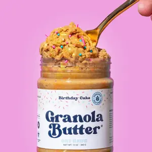 Birthday Cake Granola Butter (easy stir)- The First Ever Oat-Based Spread - with Rainbow Sprinkles