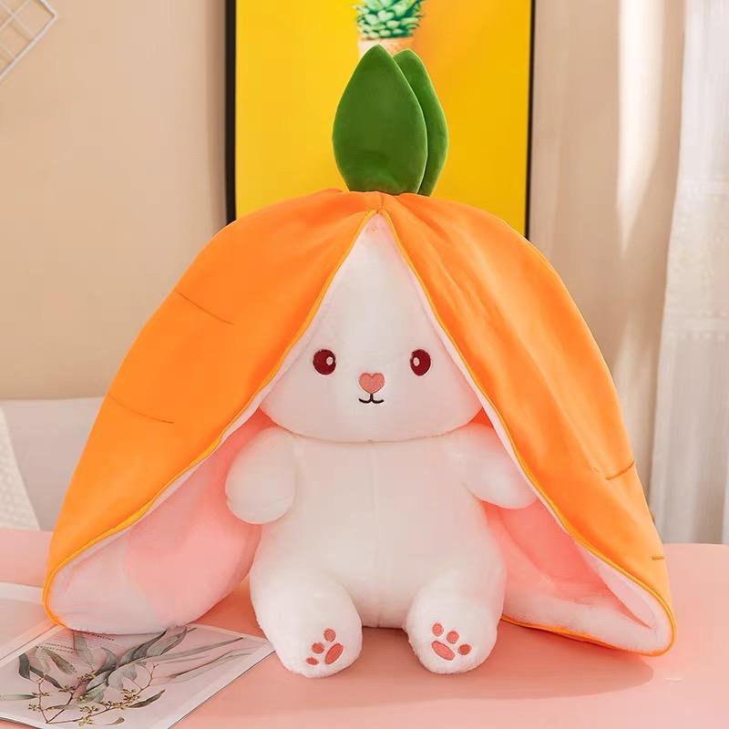 Cute Strawberry Bunny Plush Toy, Soft Kawaii Stuffed Animal, Hug Pillow & Bed Decoration, Furry Friends Plush Doll, Ideal Birthday Gift for Kids & Girls