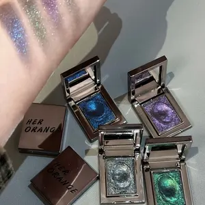 2-Piece Single-Shade Glitter Eyeshadow Makeup Products Set - Waterproof, Sweatproof, Easy-to-Blend Formula - Ideal for Music Festivals, Parties - Brown, Green, Blue, Gold, Black