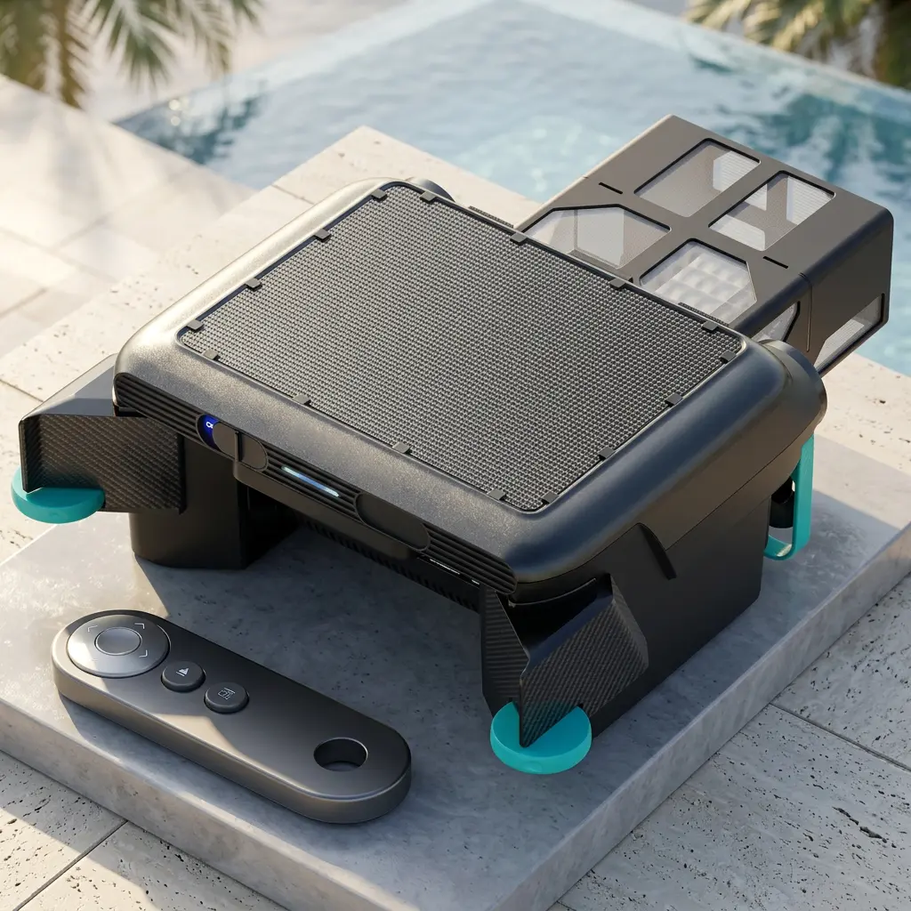Robotic Pool Cleaner, Wireless Solar Electric Automatic Vacuum, Rechargeable Cordless Swimming Pool Surface Leaf Skimmer, Pool Cleaning Equipment, Pool Skimmers, Lightweight Pool Cleaner, Skimmer Automatic Pool Cleaners