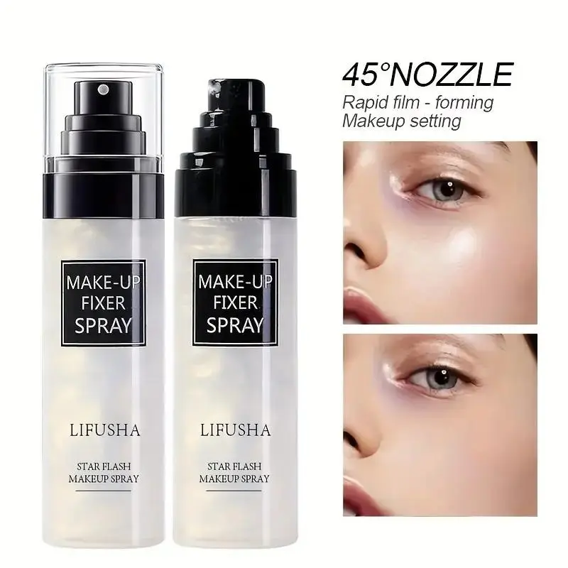 Star Glitter Sand Setting Spray, Makeup Finishing Spray, Makeup Fixing Spray, long-lasting makeup, controls oil without caking, moisturizing and hydrating spray, refreshing and non-greasy, easy to carry, a travel essential, perfect holiday gift
