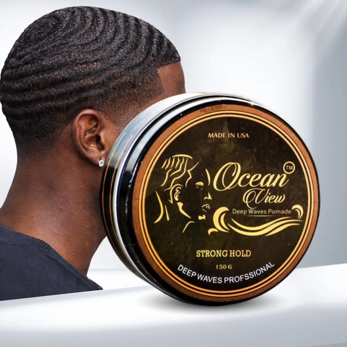 Ocean View 360 Waves Pomade 4oz – Water-Based Hair Cream for 360 Wave Training, Wolfing, Strong Hold, Silky Smooth Application & Easy Wash
