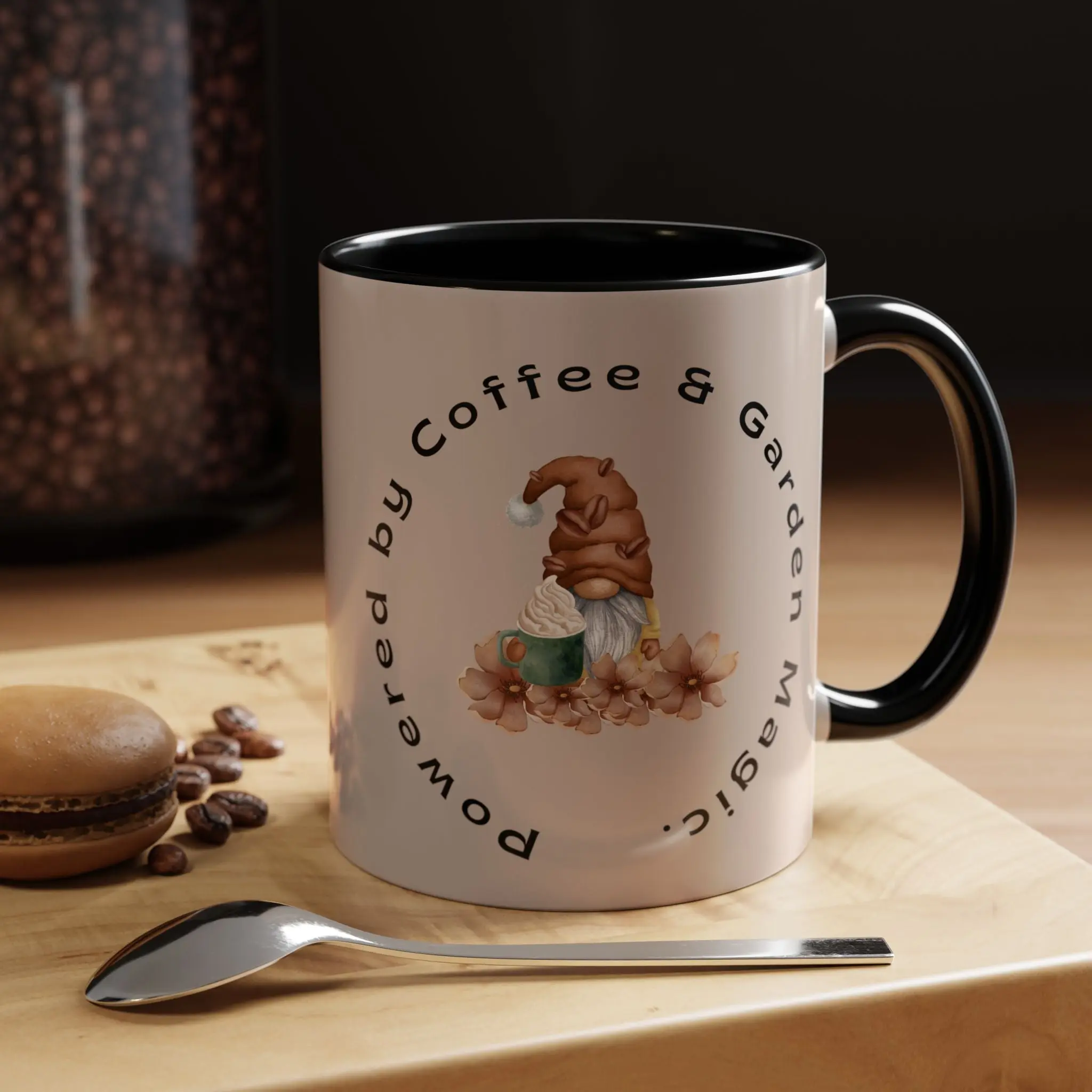 Gnome Coffee Mug — 'Powered by Coffee & Garden Magic' Gnome Design