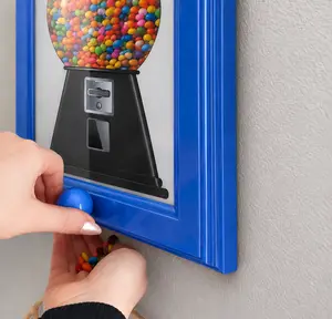 Wall-Mounted Photo Frame Candy Dispenser,excellent gift,Wall-Mounted, Painted Plastic Frame, Perfect for Decoration, Displaying and Accessing Candy, Nuts, and Pet Treats, Ideal for Christmas andValentine's Day, Great Gift for Friends and Family