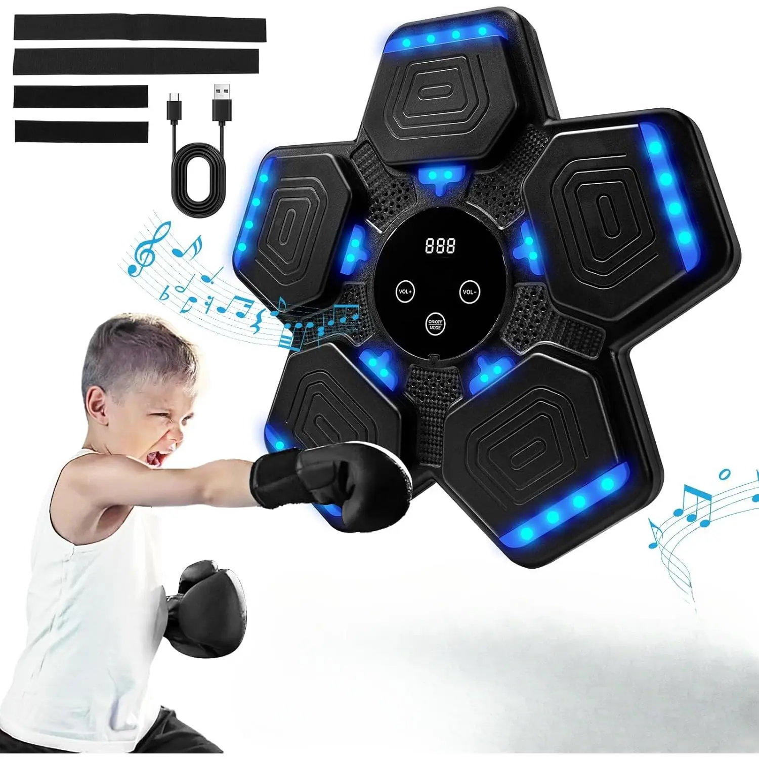 2026 Smart Boxing Trainers - Wall-Mounted Bluetooth Sync Electronic LED Boxing Pad, 9 Modes & Speeds, for Home, Gym, Wall-Mounted Electronic Pad, At Home Gym, Unisex, Unisex Adults