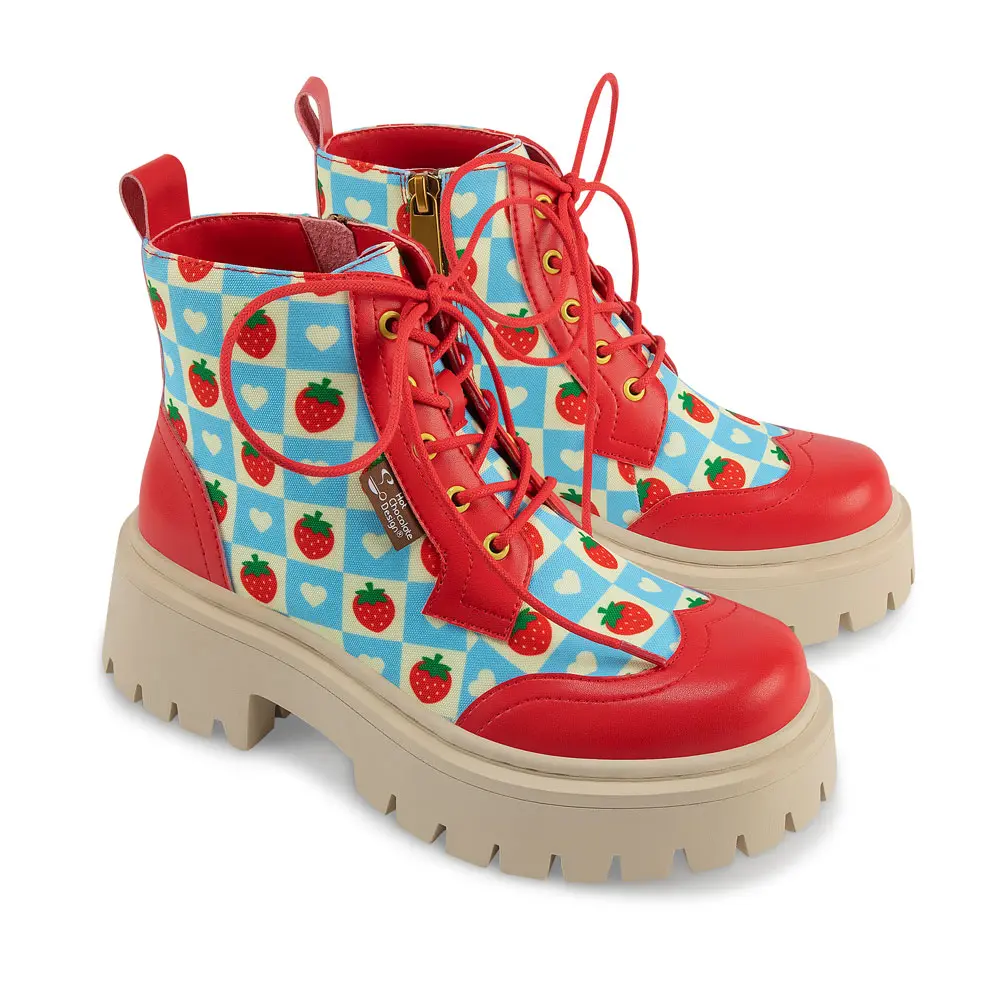 Creamy Berry Boots | Cottagecore Ankle Boots by Hot Chocolate Design