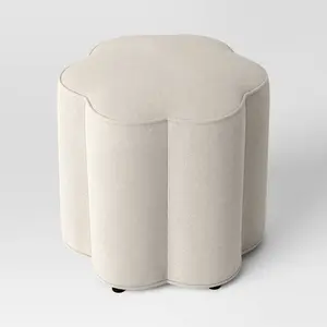 Scallop Upholstered Ottoman Cream - Room Essentials