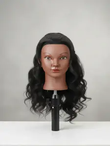 Realistic Doll Head Model with Human Hair, 16 Inch Beauty Mannequin Head for Hairstyling Practice, Includes Free Small Stand