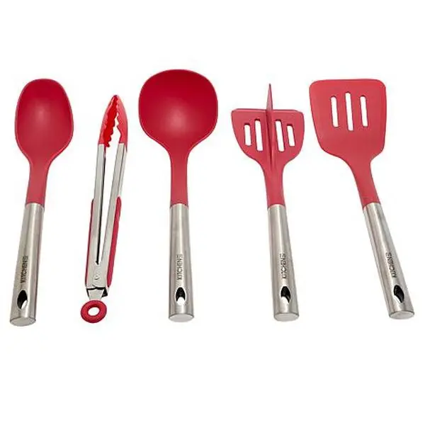 KitchenHQ Set of 5 Stainless Nylon Cooking Utensils KitchenHQ Set of 5 Stainless Nylon Cooking Utensils