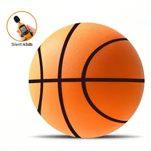 Orange Noiseless Basketball - Real Feel, Super Bounce, Perfect for Indoor/Outdoor (7-9.5 Inch)