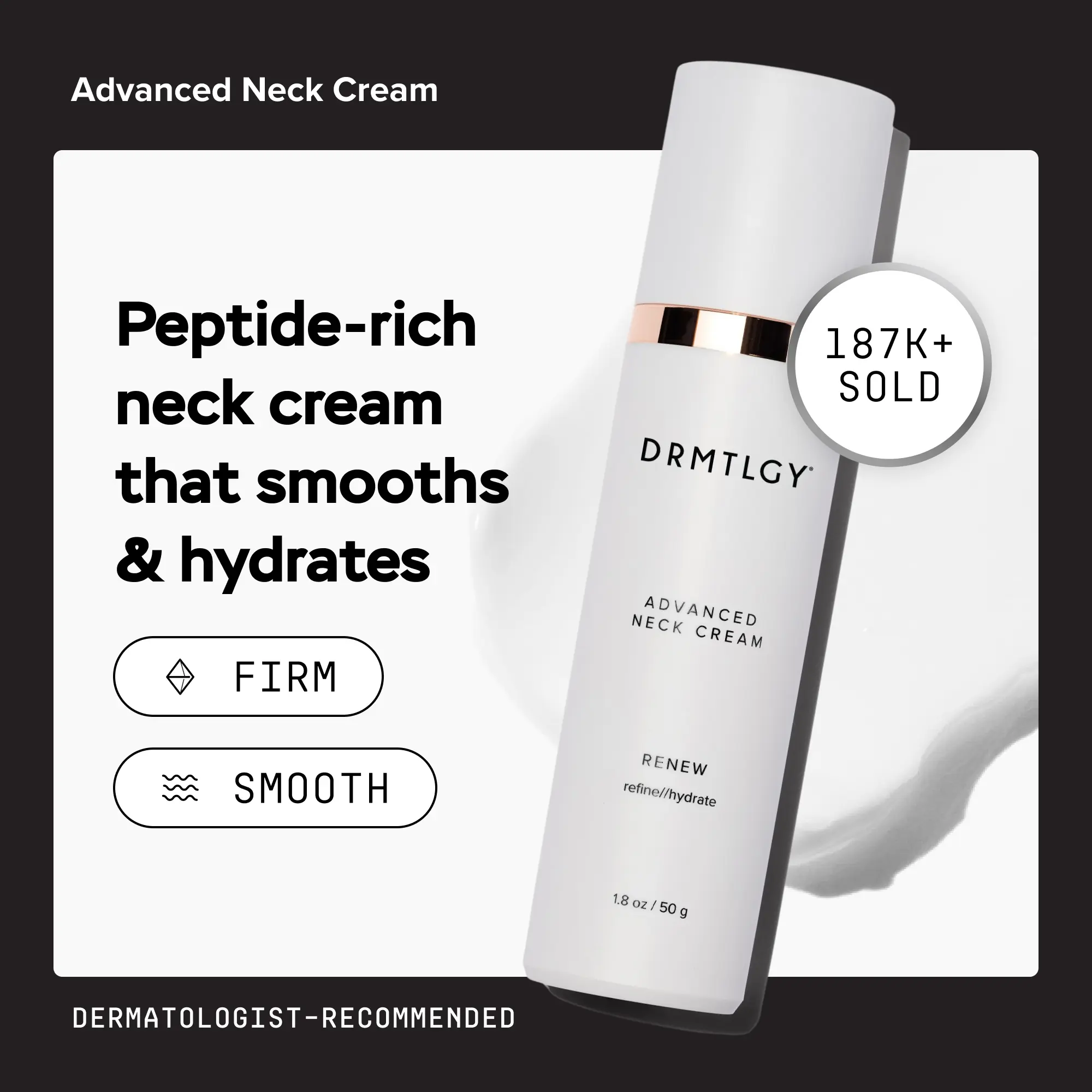 DRMTLGY Advanced Neck Cream 1.8oz with Peptides and Shea Butter Body Care Gentle DRMTLGY Advanced Neck Cream 1.8oz with Peptides and Shea Butter Body Care Gentle