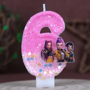 K-Pop Hunter Girl Birthday Candle Number Festival Cake Party Candles, Festive Celebrations, Best Holiday Supplies, Anime Character Design Charm, Christmas New Year Anniversary Decorations