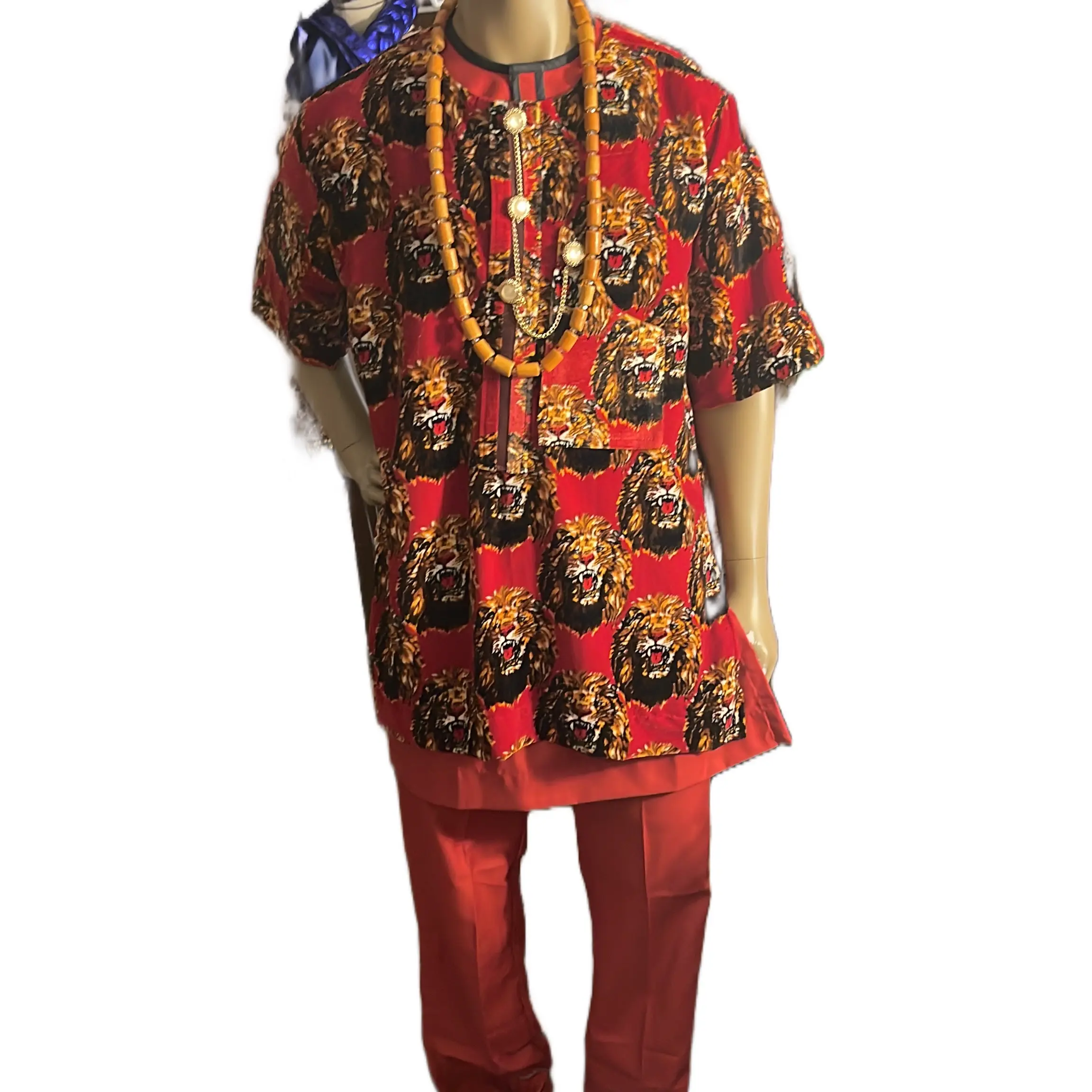 Mens + top + men’s+ shirt+lion+print+Menswear