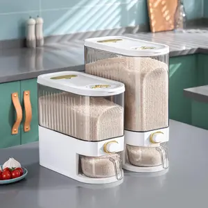 Large Capacity Automatic Rice Dispenser | Moisture-proof and Insect-proof Sealed Storage Container, Reusable Plastic Grain Keeper, Essential for Kitchen Organization  |