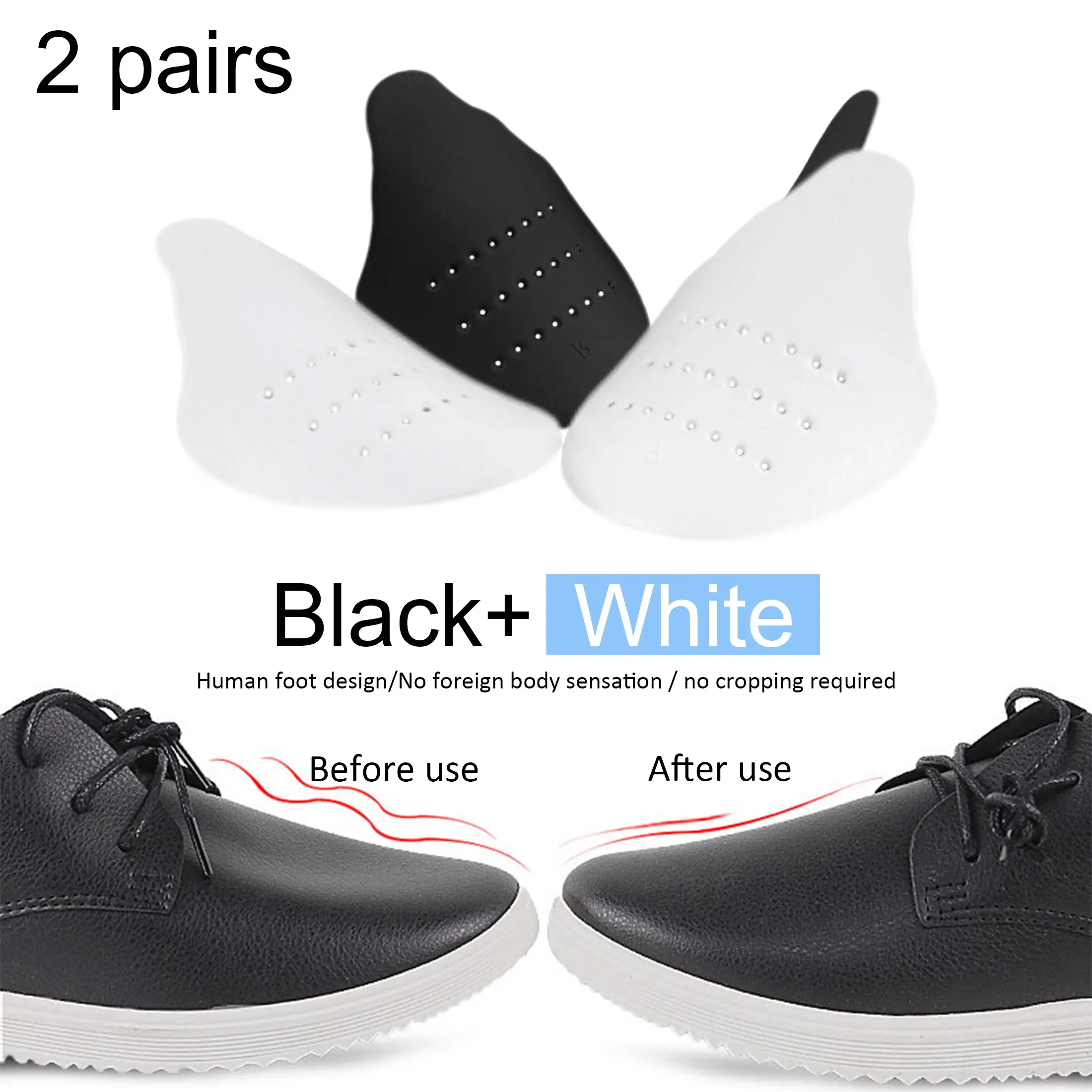 2 pairs of anti-wrinkle toe cap, anti-crease ball, shaped guard, support,  last, shoe Bridal accessories Footwear Brida Bedroom Boot Tactical Walking