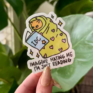 Imagine Hating Me Waterproof Sticker, Bookish, BookTok