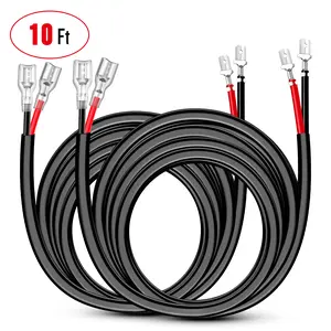 Nilight LED Light Bar Wiring Harness 2 PCS 12 AWG Extension Kit 10 Feet for Off Road Work Lights Driving Fog Boat Lighting