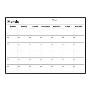 Large A3 Erasable Whiteboard Calendar, Reusable Magnetic Board for Home Office School, Monthly Weekly Grid Planner, Magnetic Schedule Organizer, Wall Calendar Planner