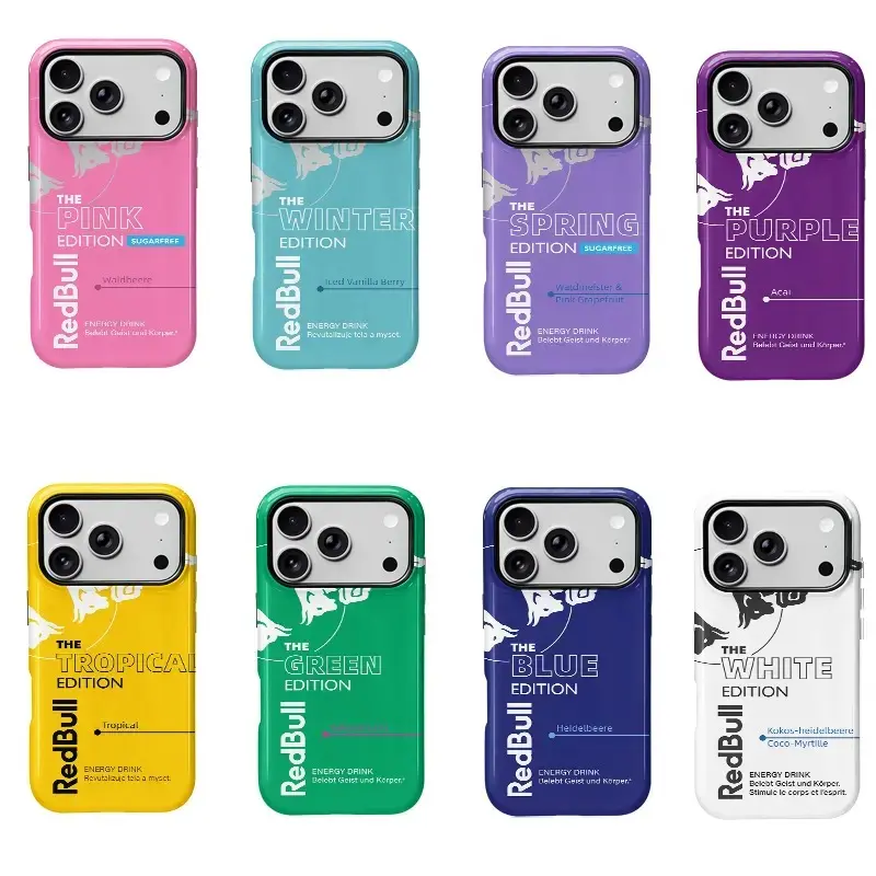 Drink Edition Redbull Collection Phone Case, Compatible with iPhone X, 11, 12, 13, 14, 15, 16, 17, Cute & Trendy Gift For Women Men