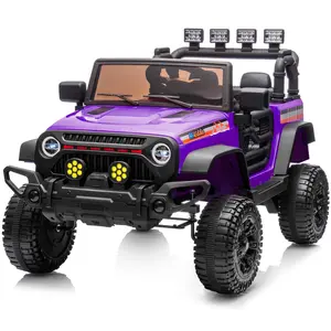 Hikiddo 4WD Kids Ride on Truck Car, 12V 4WD 7Ah Ride on Toy Electric Cars for Kids w/ Remote, Bluetooth, 4x75W Motors