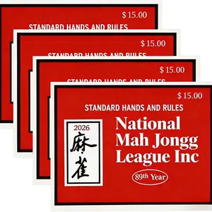 Mahjong Card 2026 Official Revision – Extra Large Print American Mahjong Cards 2026, Easy to Read, High Contrast Mahjong Card for Enthusiasts, Standard Hands And Rules, 2026 Mahjong Cards Official Large Print(4PCS)