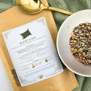 Sleep Easy: Loose-Leaf Herbal Tea Blend for Relaxation & Restorative Rest (Caffeine-Free) Traditional Beverage for Sleep, Peaceful Nights, and Calm Mind - with Organic Lemon Balm, Chamomile, and Lavender