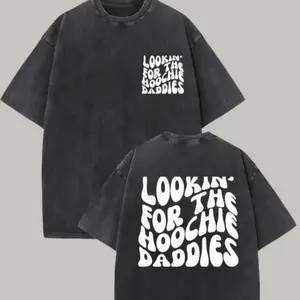 Lookin' For The Hoochie Daddies Black T-Shirt - Oversized Fit, Graphic Print, Casual Wear