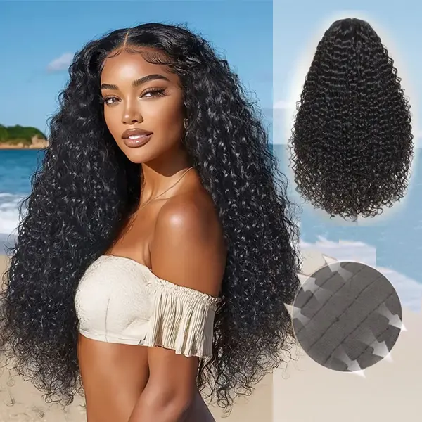 24"=$110 Jerry Curly Full 13X4 Lace Frontal Wigs Kinky Curly 180% Density Human Hair Wigs Preplucked Natural Hairline Natural Black Color Full Frontal Lace Wig