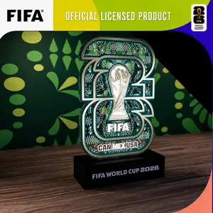FIFA World Cup 2026 Official Licensed Illuminated Display – Multi-Layer Wood & Acrylic Memorabilia Decorfor Home, Office & Fan Collection – CAN MEX USA Trophy，Ultimate Championship Collectible，Inspired Memorabilia summerwins