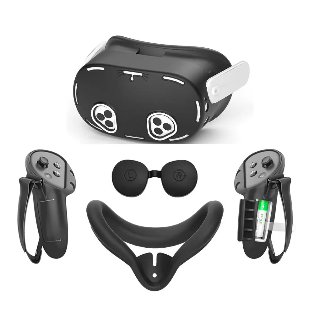 Silicone VR Accessories Set, Waterproof & Anti-drop Silicone Protective Cover Set, Lens Cover & Controller Covers, Gaming Accessories for Meta Quest 3S Protection Protector, Silicone Shield, VR Devices Accessory