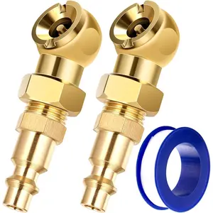 2-Packs Portable Air Chucks, Solid Metal Closed Ball Air Chuck with 1/4" NPT Standard Quick Plug, Tire Inflator Gauge Nozzle for Air Compressor Accessories