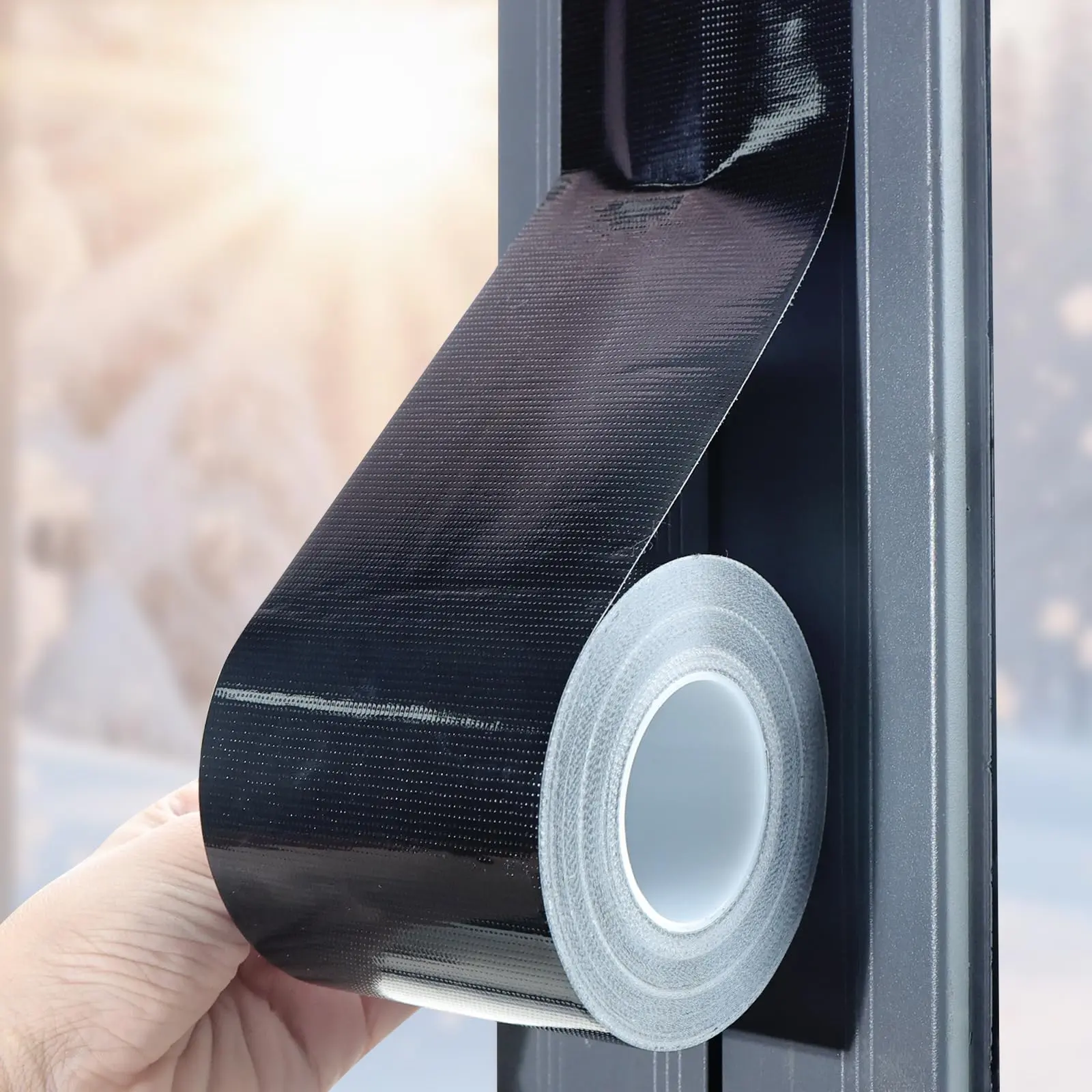 3 in x 65.5 FT Black Draft Seal Adhesive Window Sealing Tape, Heavy-Duty No-Residue Waterproof Tape for Window AC Frame Insulation, Cold & Heat Air Blocking, Door Strip Repair, Draft Seal Tape, Adhesive Tape