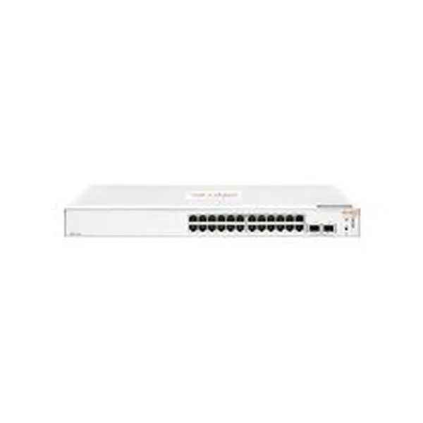 HP JL812A-ABA Aruba IOn 1830 Managed Network Switch - 24+2 Ports (24G, 2 Gigabit SFP), Web UI, Wired PCs Support, 8 lbs, 7.8 w (Idle), 19.00 w (Max), DoS Attack Prevention, Small Biz Ready