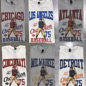 Vintage Baseball Tee Retro Baseball Sports Tshirt Baseball Game Graphic Top Casual City Baseball