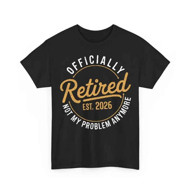 Women's Retired 2026 Graphic T-Shirt - Funny Unisex Crew Neck Short Sleeve Cotton Top, Relaxed Fit, Loose-Fitting, Soft, Breathable, Comfy, Machine Washable Casual Everyday Tee