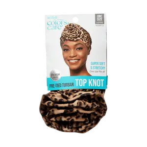 KISS Colors & Care Pre-Tied Turban Top Knot - LEOPARD