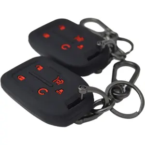2X Silicone Smart Key Fob Cover Protector for Chevrolet Silverado 1500 2500 HD 3500 HD Z71 and GMC Sierra 2023 2022 2021 2020 2019