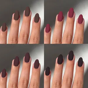 96pcs Short Almond Acrylic Nails, Press-On Nail Set, Easy Wear, Perfect Fit, Suitable for Women Girls Daily Use Party, Nail Kit Set