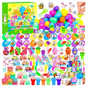 Valentine Day Gift  Gifts 120 Pcs Prefilled Plastic Eggs Filled with Assorted Toys Stickers Inside for Kids Boys Girls Toddlers Party Favors