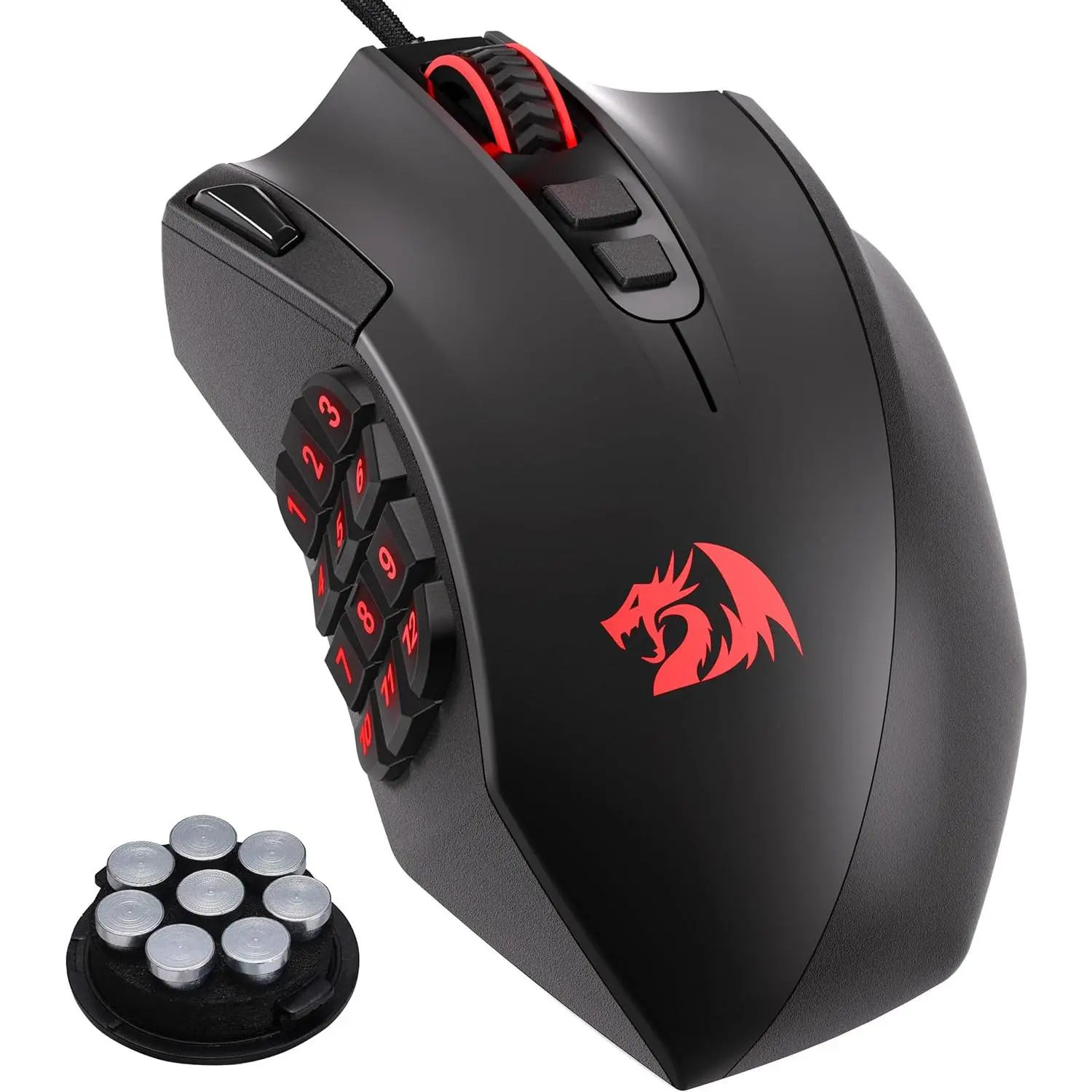 Redragon M921 Wired MMO Gaming Mouse - 12400 DPI High Precision RGB Mouse, 18 Programmable Buttons, 12 Side Macro Keys, Software Supported for PC & Laptop