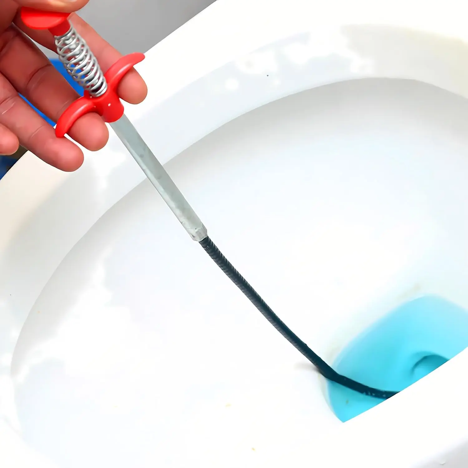 P 35-Inch Flexible Drain Clog Remover Tool - 4-Claw Bendable Hose Grabber Reacher, Plumbing Assist Tool for Home Kitchen Sink Drains, Toilet Litter Pickup