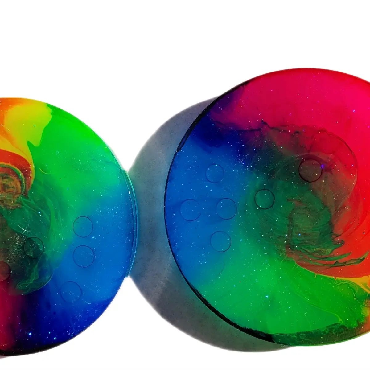 Glow in Dark Rainbow Coasters