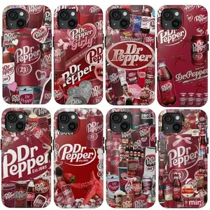 Dr Pepper Holiday Custom Polycarbonate Rubber Smartphone Case, Unique Burgundy Design, Shockproof Mobile Accessory, Compatible with iPhone 11-17 Pro Max Plus - Ideal Birthday Gift for Device Protection, Accessories
