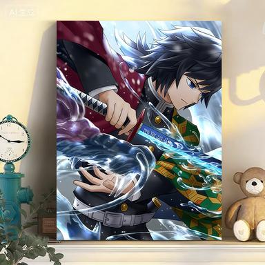 Demon Slayer Anime Hashira All Members Poster, Tanjiro Kamado Decorative Wall Art, Anime Home Decor for Bedroom Living Room, Waterproof Fade-Resistant, Ideal Gift for Anime Fans