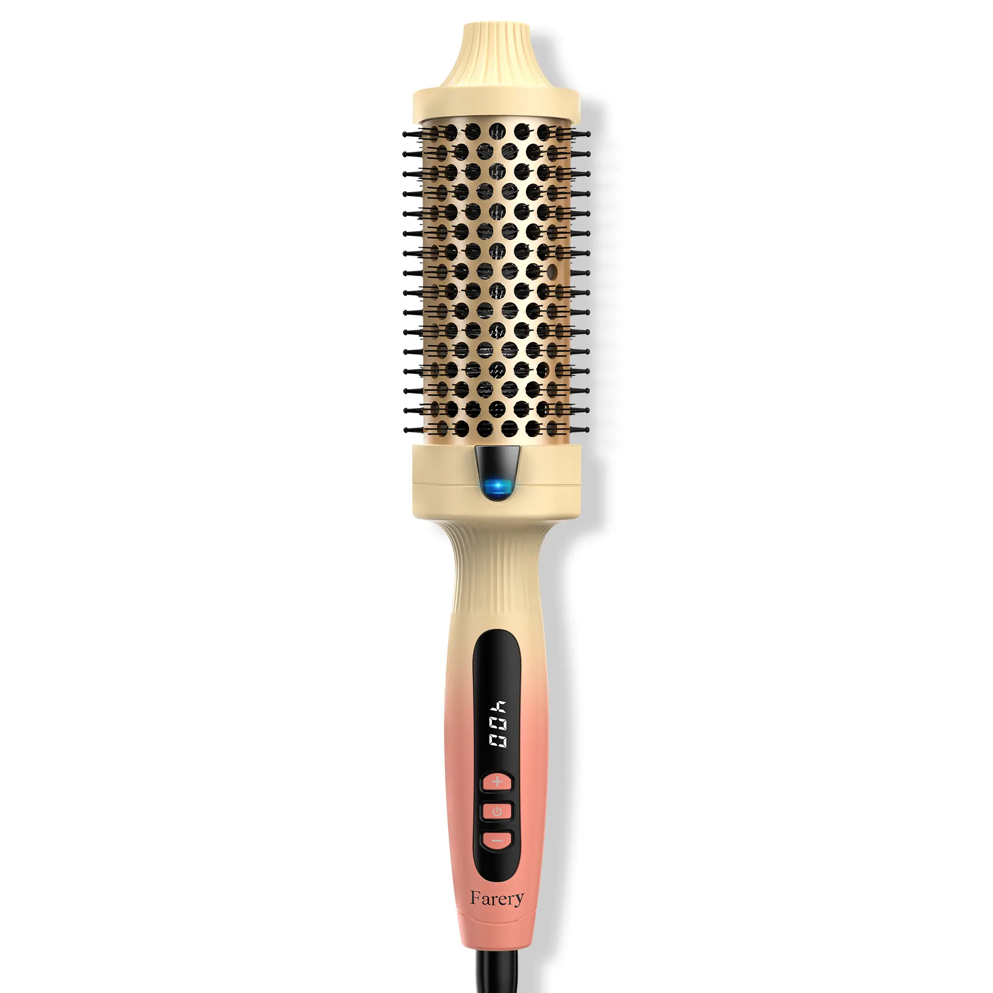 Farery Curling Iron Brush, Digital Display 9 Temps Ceramic Thermal Brush, Dual Voltage