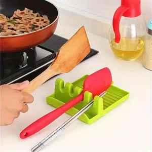 Drip-Free Silicone Utensil Rest - Keep Your Countertops Clean and Organized with this Kitchen Tool Holder for Spoons, Ladles, Tongs, Spatulas and More - Perfect for Home and Restaurant Use - Kitchenware