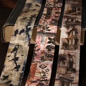 Vintage Creative Decorative Tape Set, Adhesive Strips for Scrapbooking & Journaling, Perfect for Handmade Projects, Diary Covers, Album Pages, Phone Cases, and More!