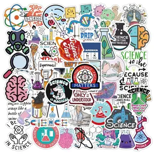 50 Sheets Science Lab Stickers, Sticker Packs, Chemistry Physics Cartoon Graffiti Decorations, DIY Wall Decals for Phones Toys Notebooks Luggage