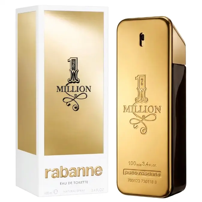 Rabanne 1Million Men's Eau de Toilette Naturale Spray - 3.4 oz (100 ml), Confidence, Adults