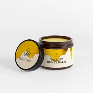 Milk & Tallow Whipped Grass-Fed Beef Tallow Honey Balm -Moisturizing Cream for Soft, Smooth Skin - Handmade All-Natural Moisturizer - Lavender, moisturizing boost balm.